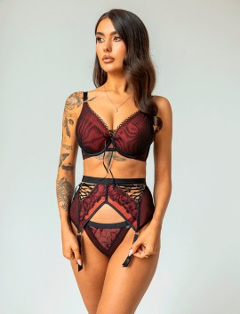 LIGUERO KRISLINE CABARET BLACK/RED