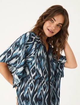 CAFTAN PROMISE GEOMETRICO AZUL